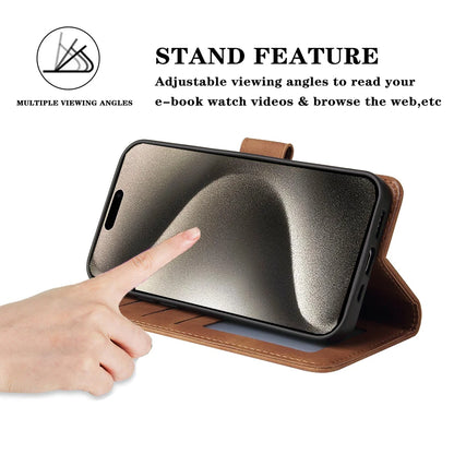 Magnetic Leather Wallet Case – For iPhone X to 12 Series