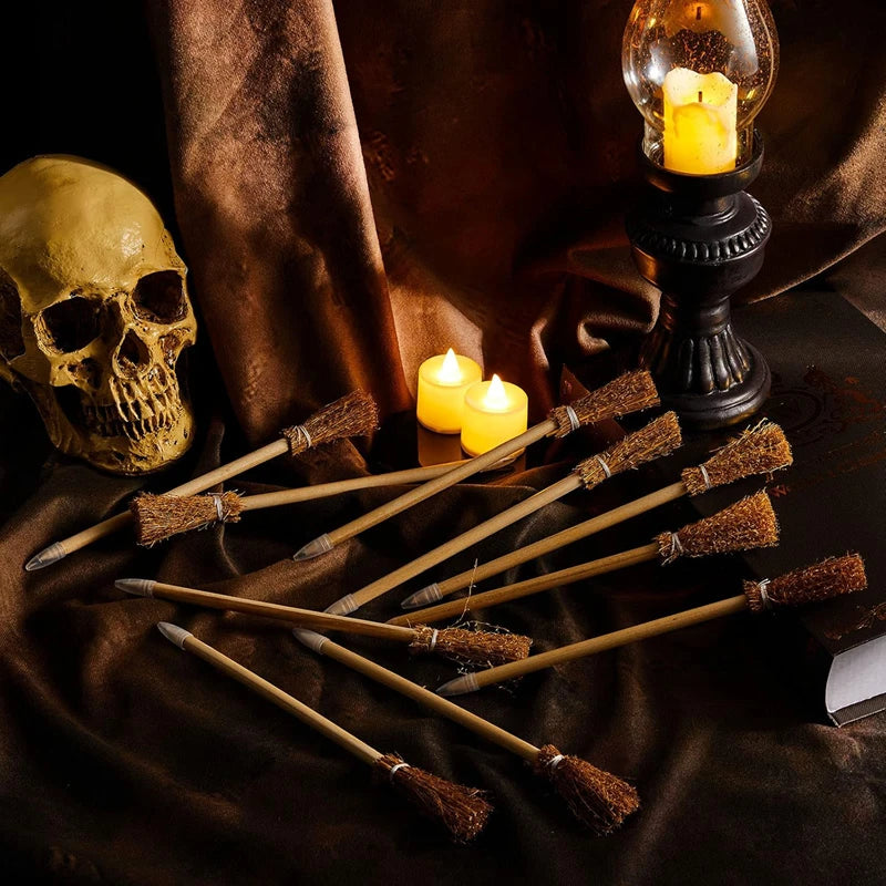 10 pcs Witch Broom Wooden Pencils – Magical Fun for Halloween