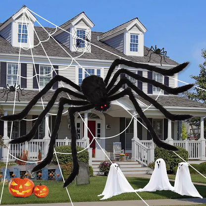 Giant Hairy Halloween Spider – Scary Outdoor Decoration for Haunted Scenes