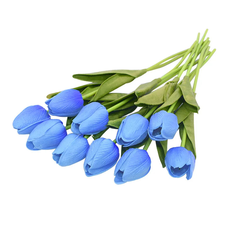 10PCS Realistic Artificial Tulip Bouquet – Everlasting Beauty in Full Bloom