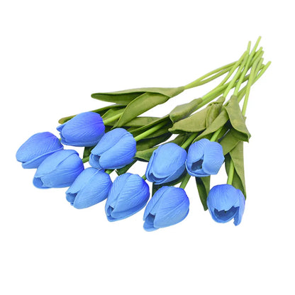 10PCS Realistic Artificial Tulip Bouquet – Everlasting Beauty in Full Bloom