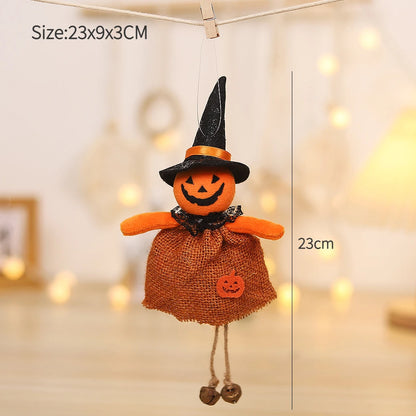 Halloween Hanging Witch & Pumpkin Dolls – Spooky Cute Tree Decorations for Home or Party