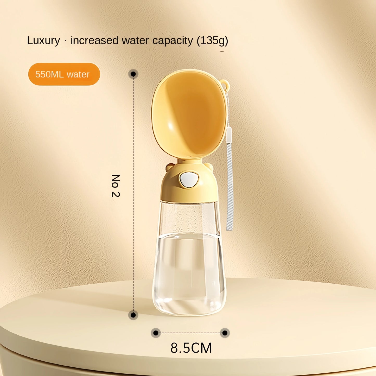 Portable Dog Water Bottle – Travel Drinking Cup with Optional 2-in-1 Food Dispenser