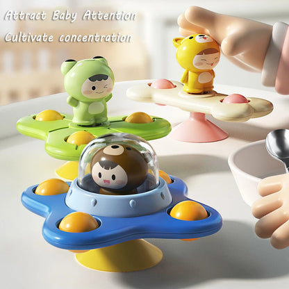 Sensory Suction Spinner Toy – Montessori Baby Rattle for Bath or High Chair (6–18 Months)