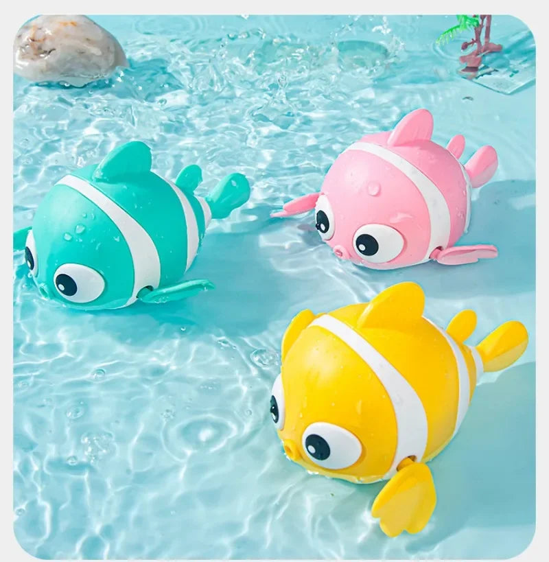 Floating Wind-Up Bath Fish Toys – Cute Clownfish for Toddlers and Babies
