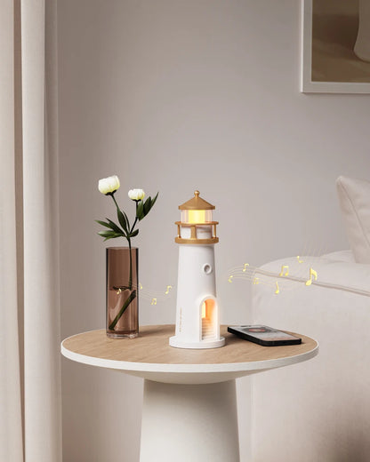 LunaTower™ Motion-Sensor Lighthouse Lamp – Moon Projection, Bluetooth Music & Remote Control