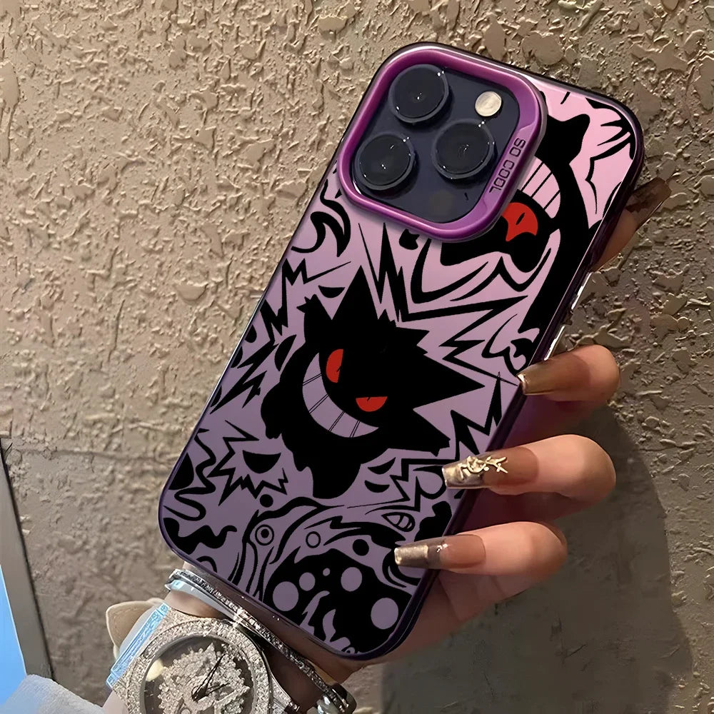 Anime Gengar Hard Case – Matte Protection with Ghostly Style. For iPhone 12 to 16 Pro Max