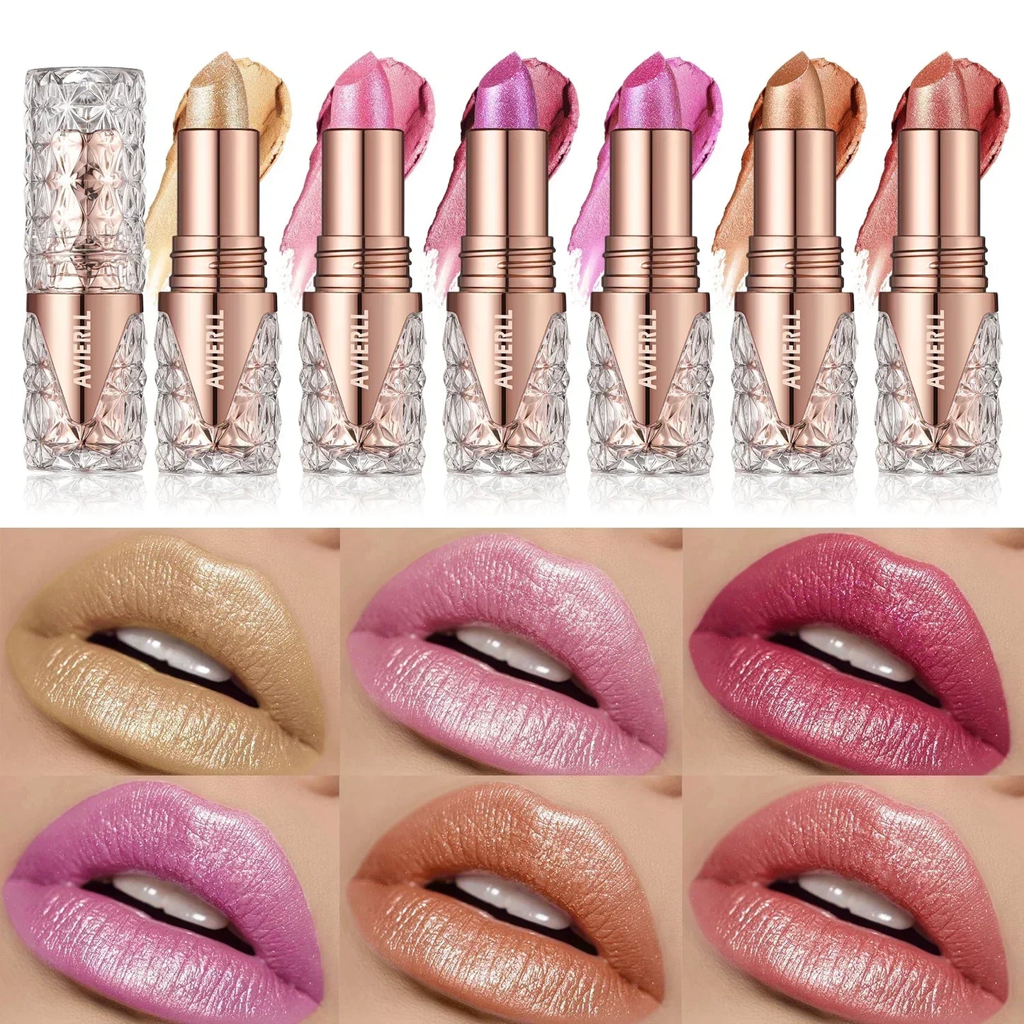 Shimmer Glow Lipstick – Long-Lasting Waterproof Glitter Lip Colour with Moisturising Finish