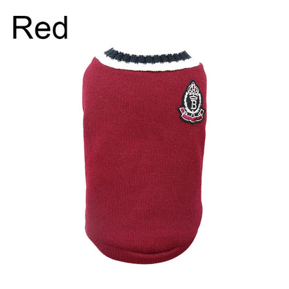 Festive V-Neck Pet Jumper – Cosy Winter Knit Sweater for Small Dogs & Cats