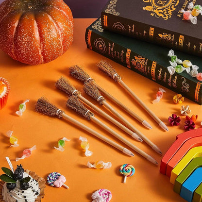 10 pcs Witch Broom Wooden Pencils – Magical Fun for Halloween
