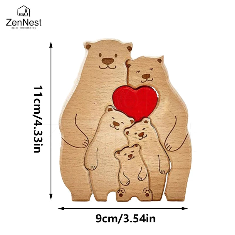 Celebrate Family with a Personal Touch – Custom Wooden Bear Puzzle