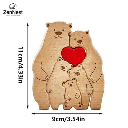 Celebrate Family with a Personal Touch – Custom Wooden Bear Puzzle