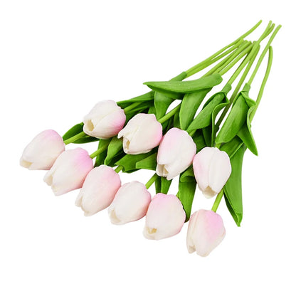 10PCS Realistic Artificial Tulip Bouquet – Everlasting Beauty in Full Bloom