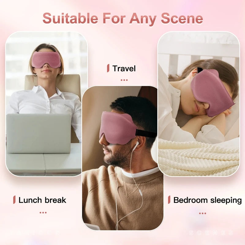 3D Memory Foam Sleep Mask – Soft Light-Blocking Eye Cover for Travel, Relaxation & Deep Sleep