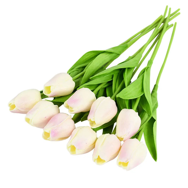 10PCS Realistic Artificial Tulip Bouquet – Everlasting Beauty in Full Bloom