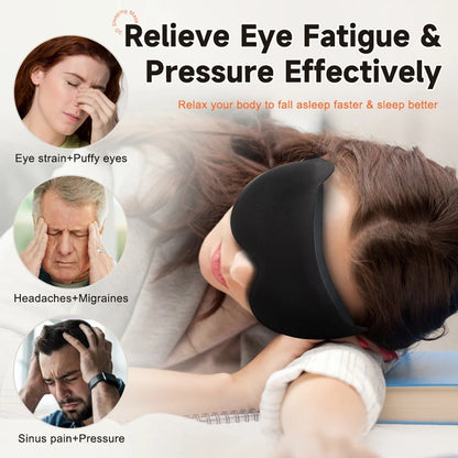 3D Memory Foam Sleep Mask – Soft Light-Blocking Eye Cover for Travel, Relaxation & Deep Sleep