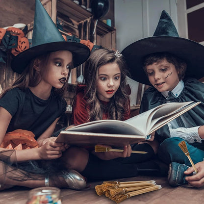10 pcs Witch Broom Wooden Pencils – Magical Fun for Halloween