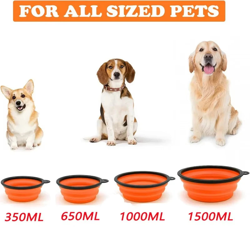 2-in-1 Foldable Silicone Pet Feeder – Portable Food & Water Bowl for Travel