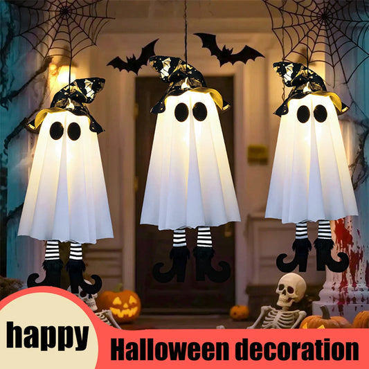 LED Hanging Halloween Ghosts – Light-Up Outdoor Decorations for Spooky Nights (1/2/3 pcs)