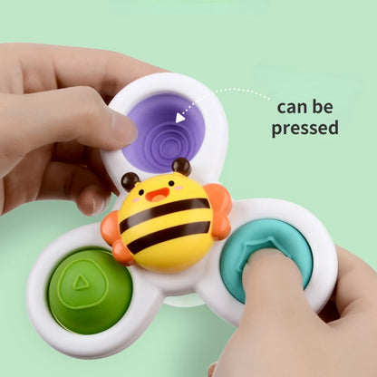 3-Pack Suction Spinner Toys – Baby Sensory Windmill Rattles for Bath or High Chair (6–18 Months)