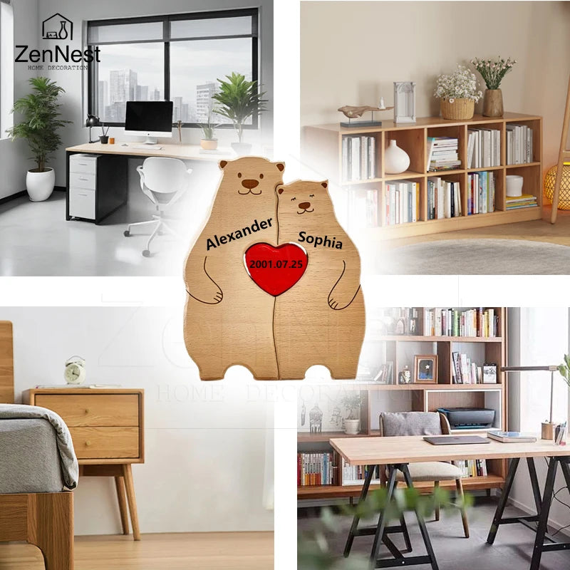 Celebrate Family with a Personal Touch – Custom Wooden Bear Puzzle
