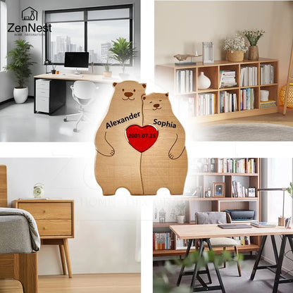 Celebrate Family with a Personal Touch – Custom Wooden Bear Puzzle