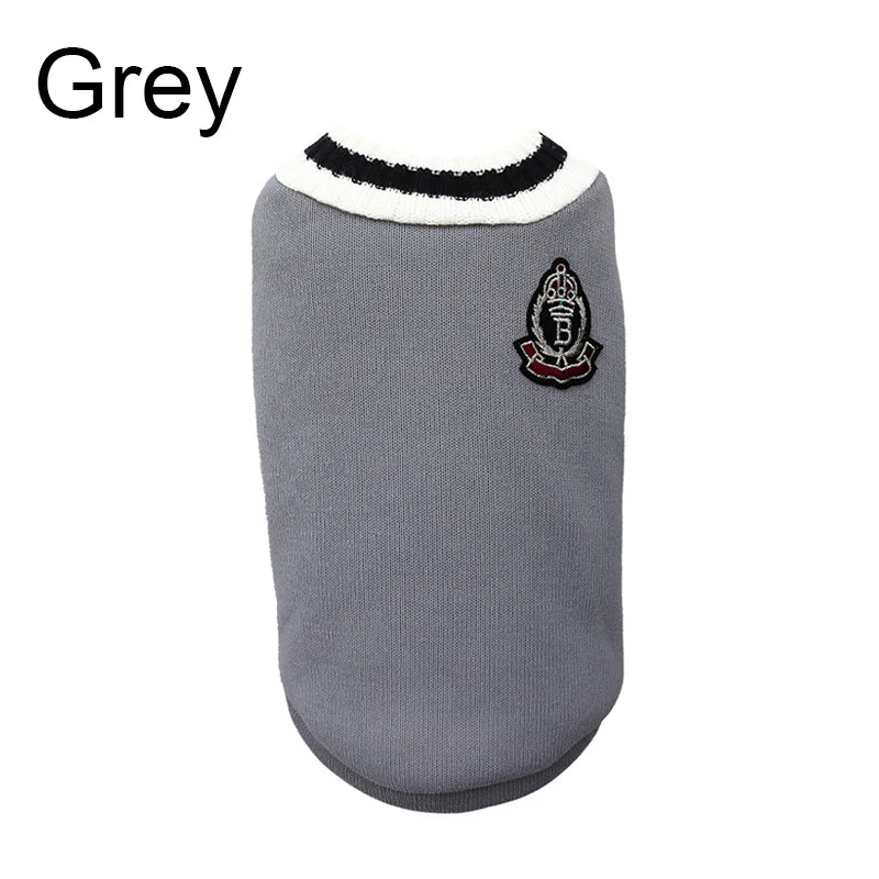 Festive V-Neck Pet Jumper – Cosy Winter Knit Sweater for Small Dogs & Cats