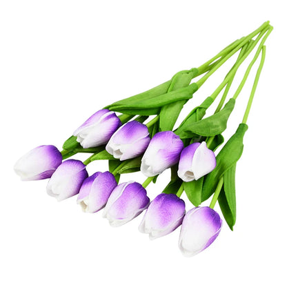 10PCS Realistic Artificial Tulip Bouquet – Everlasting Beauty in Full Bloom