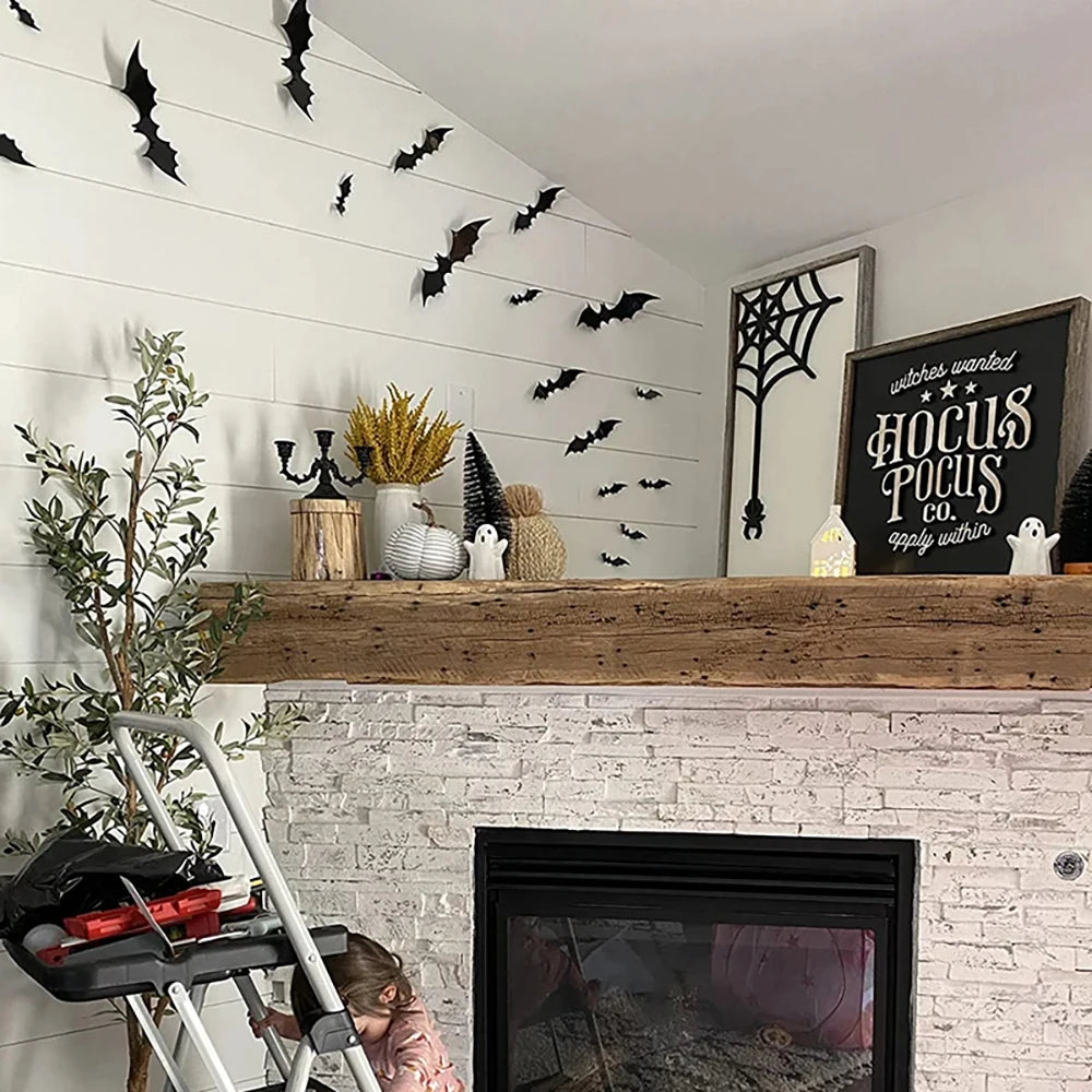 3D Halloween Bat Wall Stickers – Removable Spooky Décor for Home or Party