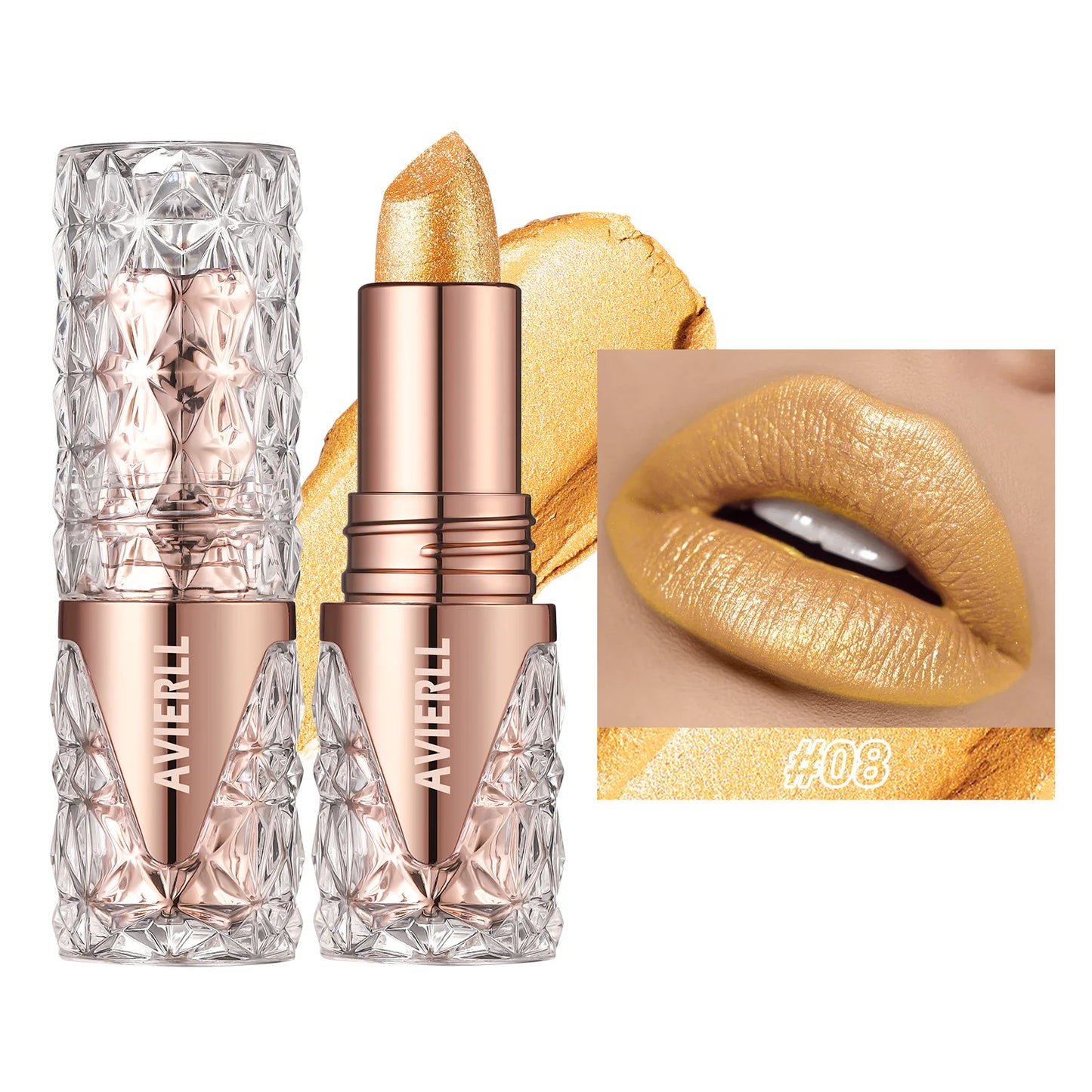 Shimmer Glow Lipstick – Long-Lasting Waterproof Glitter Lip Colour with Moisturising Finish