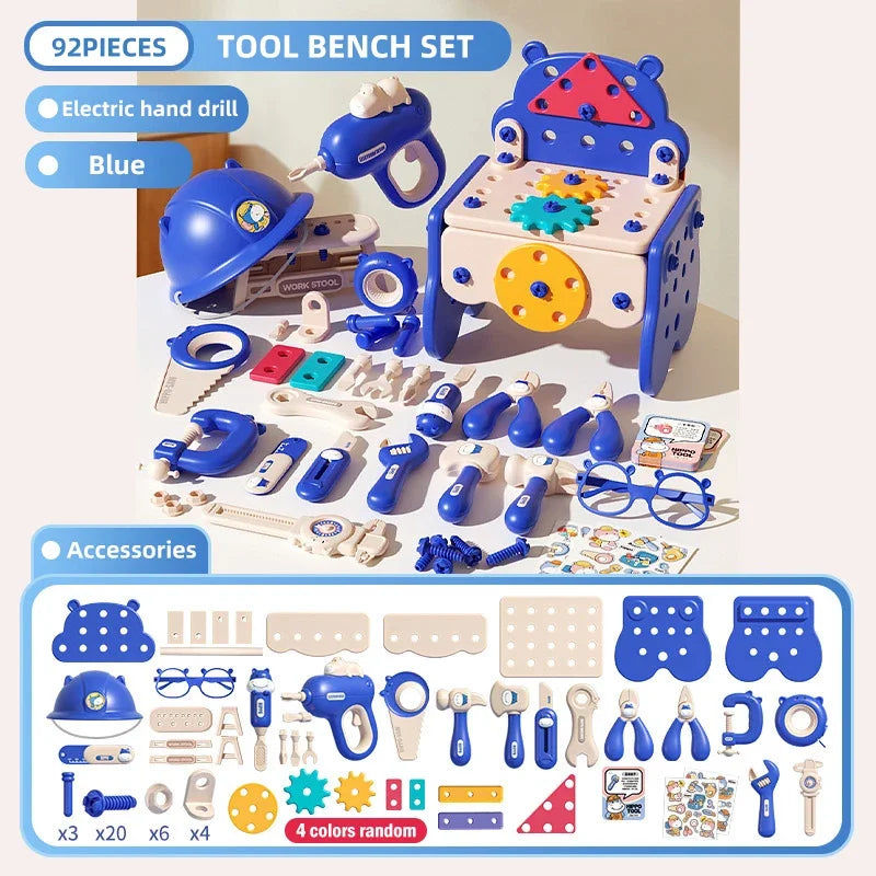 Kids' Tool Set with Electric Drill – Pretend Play Construction Toolbox for Toddlers & Preschoolers (3+ Years)