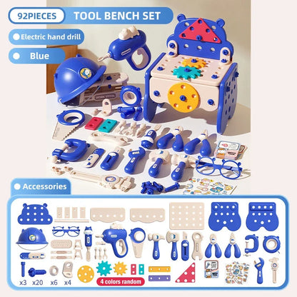 Kids' Tool Set with Electric Drill – Pretend Play Construction Toolbox for Toddlers & Preschoolers (3+ Years)