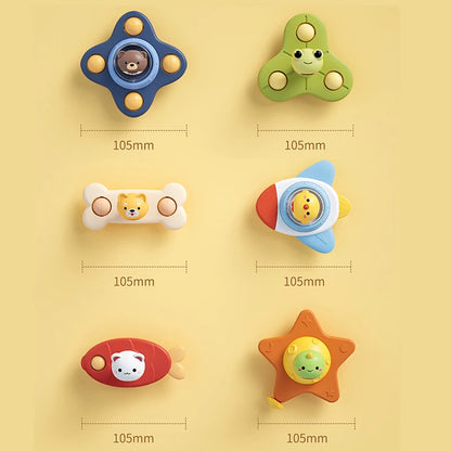 Sensory Suction Spinner Toy – Montessori Baby Rattle for Bath or High Chair (6–18 Months)