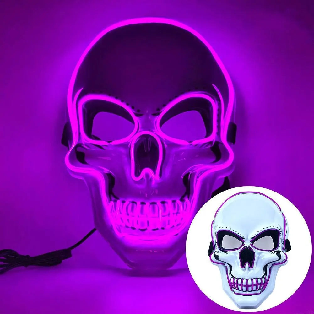 LED Skull Mask – Glowing Halloween Costume for Night Parties & Cosplay