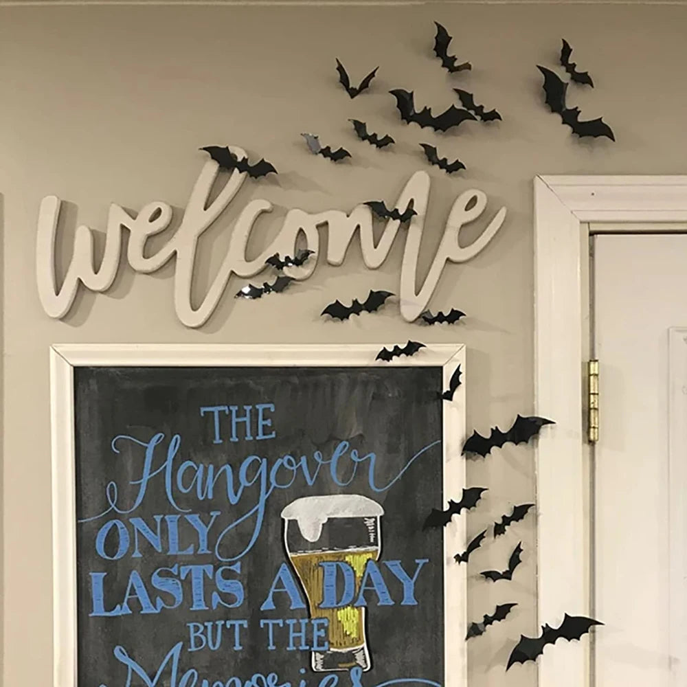 3D Halloween Bat Wall Stickers – Removable Spooky Décor for Home or Party