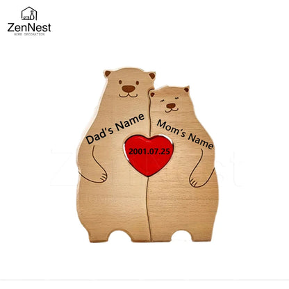 Celebrate Family with a Personal Touch – Custom Wooden Bear Puzzle