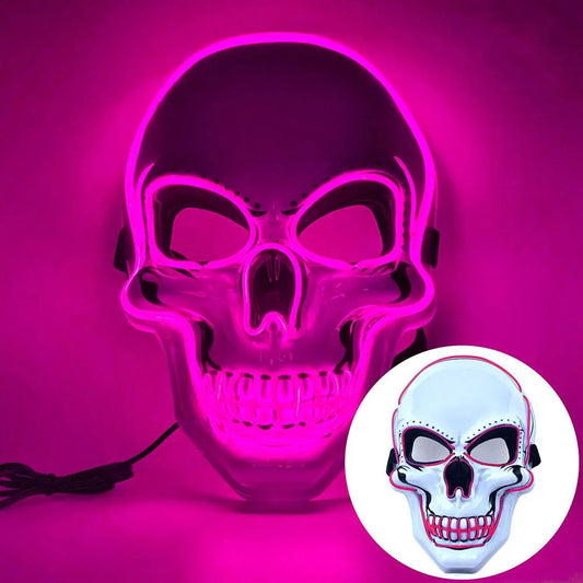 LED Skull Mask – Glowing Halloween Costume for Night Parties & Cosplay