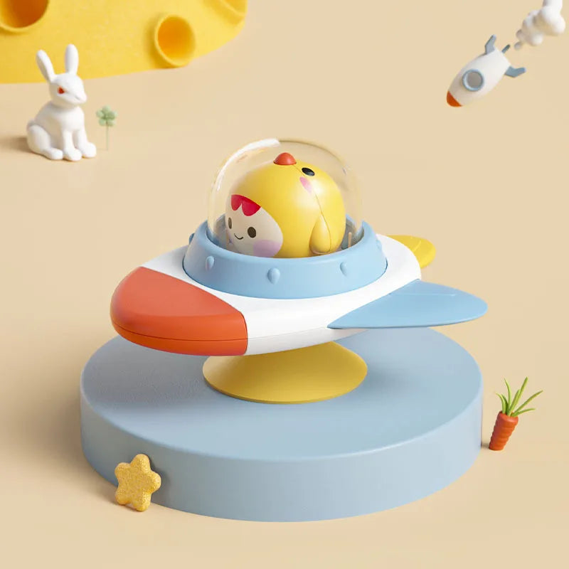 Sensory Suction Spinner Toy – Montessori Baby Rattle for Bath or High Chair (6–18 Months)
