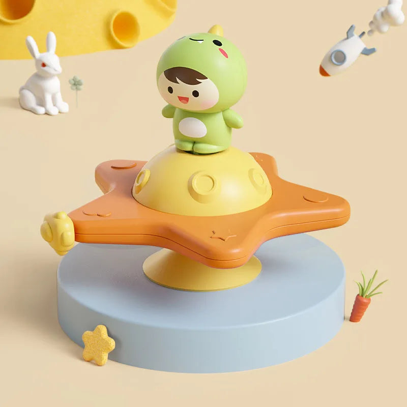 Sensory Suction Spinner Toy – Montessori Baby Rattle for Bath or High Chair (6–18 Months)