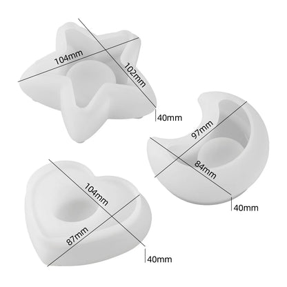 Mystic Silicone Mould – Moon, Star & Heart Shapes for Resin or Candle Making