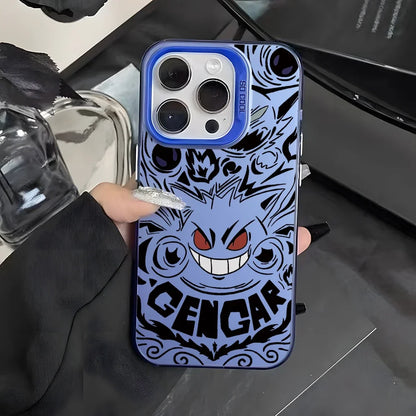 Anime Gengar Hard Case – Matte Protection with Ghostly Style. For iPhone 12 to 16 Pro Max