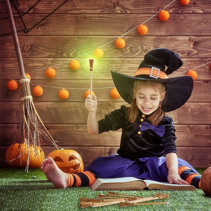 10 pcs Witch Broom Wooden Pencils – Magical Fun for Halloween