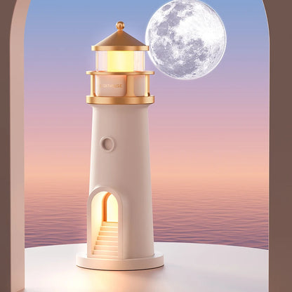 LunaTower™ Motion-Sensor Lighthouse Lamp – Moon Projection, Bluetooth Music & Remote Control