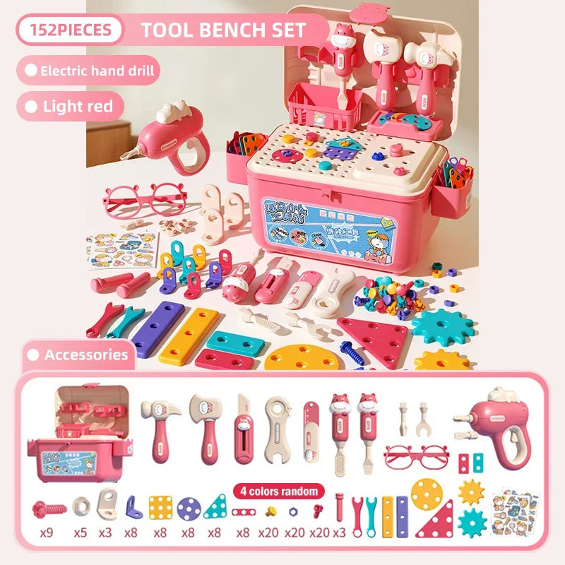 Kids' Tool Set with Electric Drill – Pretend Play Construction Toolbox for Toddlers & Preschoolers (3+ Years)