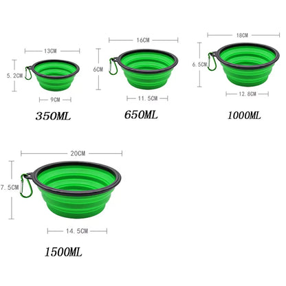 2-in-1 Foldable Silicone Pet Feeder – Portable Food & Water Bowl for Travel