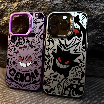 Anime Gengar Hard Case – Matte Protection with Ghostly Style. For iPhone 12 to 16 Pro Max