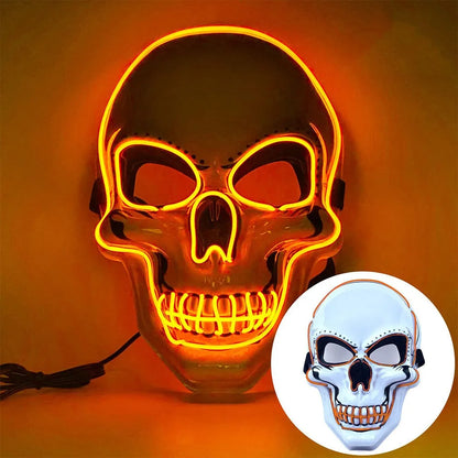 LED Skull Mask – Glowing Halloween Costume for Night Parties & Cosplay