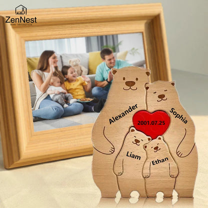 Celebrate Family with a Personal Touch – Custom Wooden Bear Puzzle