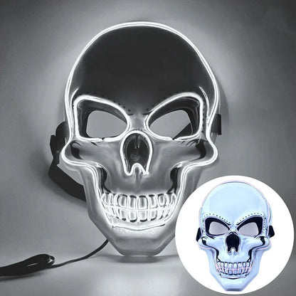LED Skull Mask – Glowing Halloween Costume for Night Parties & Cosplay
