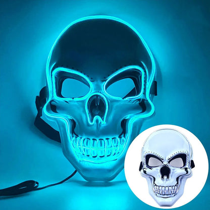 LED Skull Mask – Glowing Halloween Costume for Night Parties & Cosplay